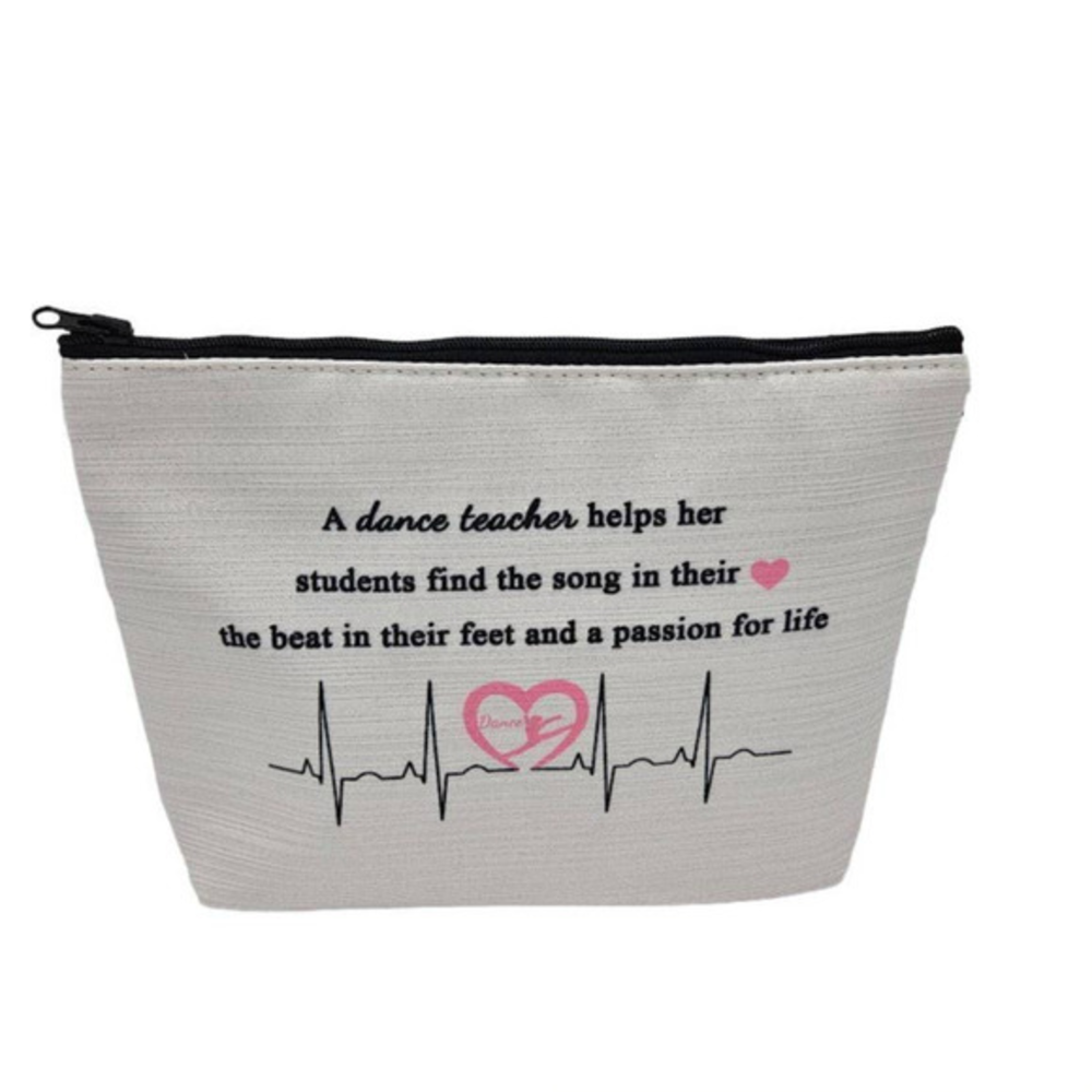 Dance Teacher Pink Accessories Bag, Make-Up, Appreciation Gift,‎ Cosmetic Bag